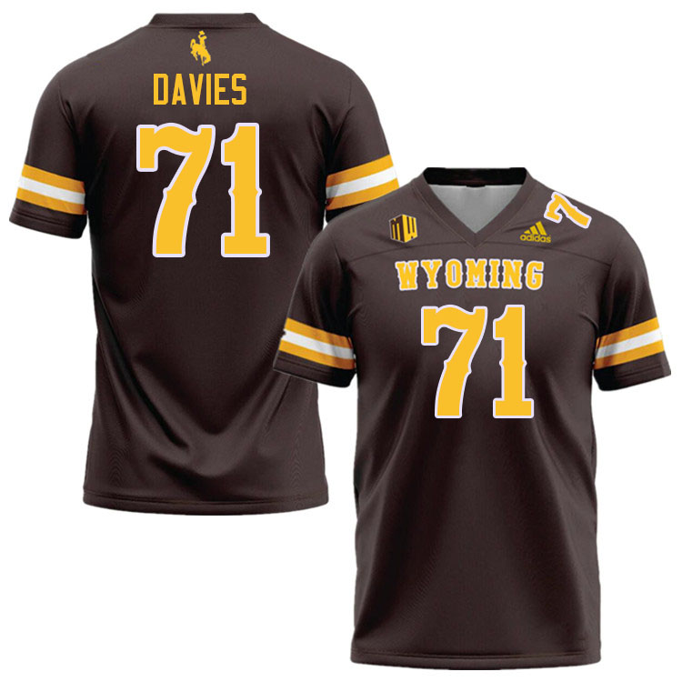 Wyoming Cowboys #71 Jake Davies College Football Jerseys Stitched Sale-Brown